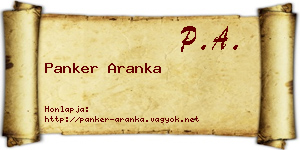 Panker Aranka névjegykártya